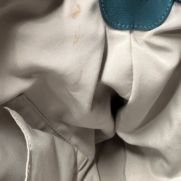 Coach Teal Metallic Silver Logo Jacquard Gallery Tote Bag Purse F20426 - Picture 8 of 15